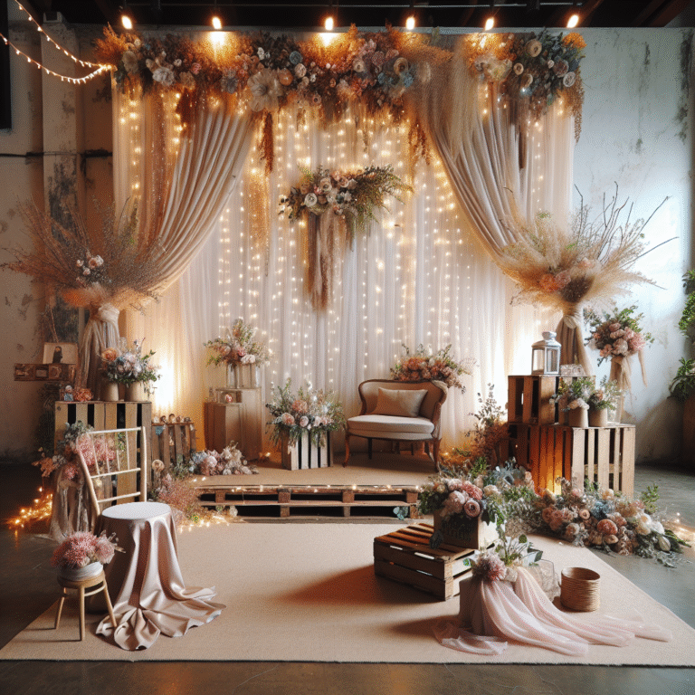 creative wedding backdrop on a budget
